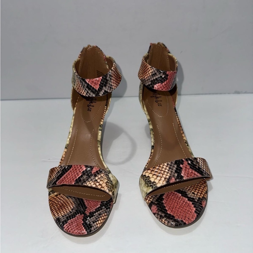 Style & Co Paycee snake print Sandals rainbow multi, Size 8.5m - Picture 4 of 6
